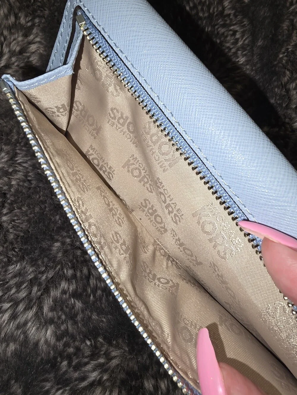 Michael Kors Blue Slim Wallet Blue Mk
